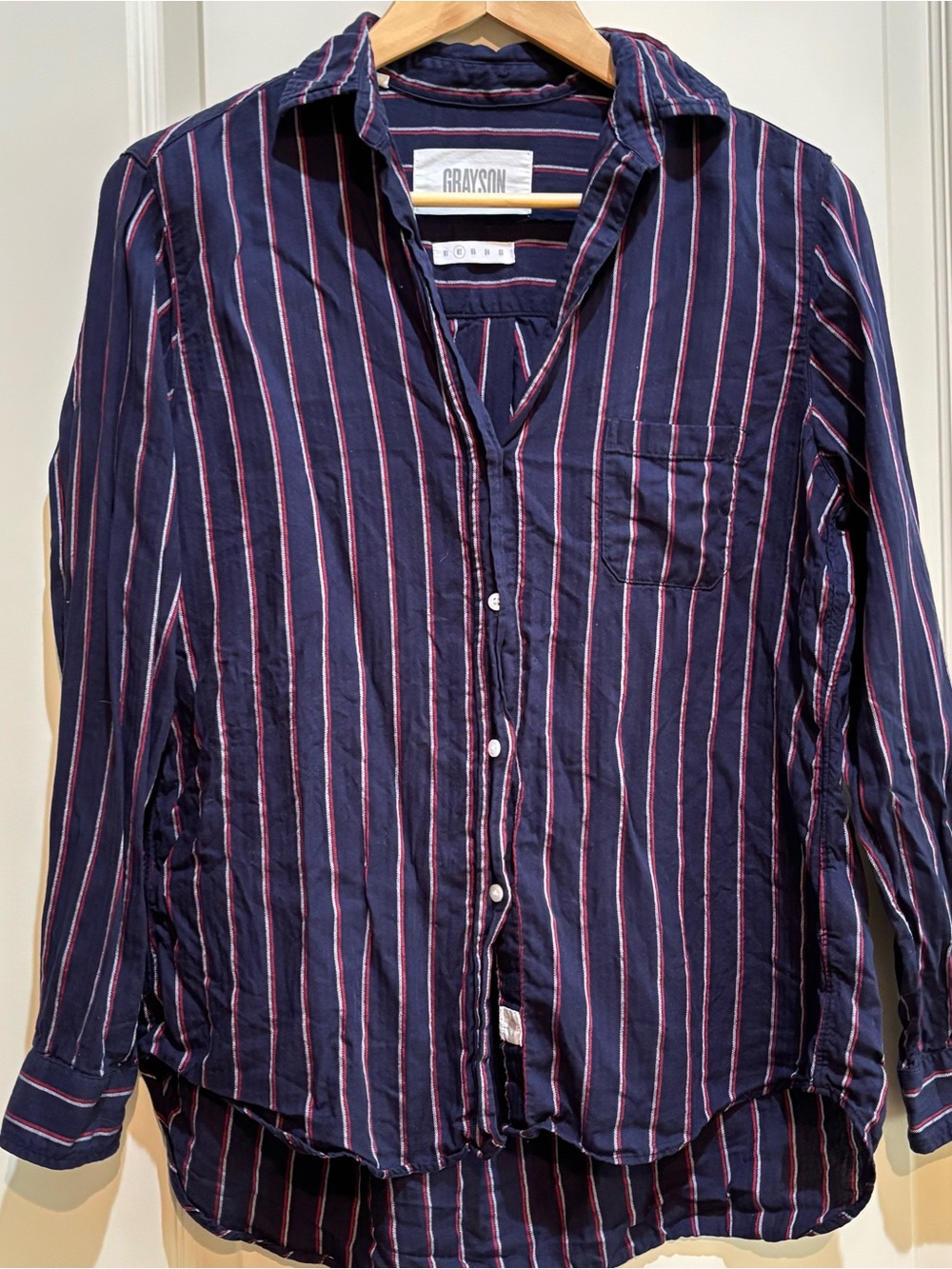 GRAYSON  Frank & Eileen The Hero Blue Stripe Button Up Long Sleeve Shirt Small 2
